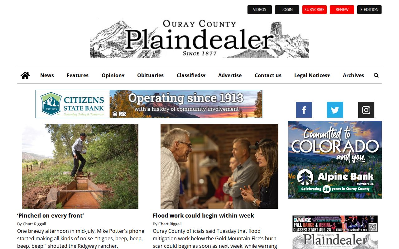 Ouray County Plaindealer local crime and court news section